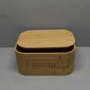 Danfoxer Bamboo Bread Box for Kitchen Countertop, Curved Bamboo Bread Boxes with Cutting Board Lid, Wooden Bread Storage, Bread Container Airtight, Food Storage for Kitchen Counter(Natural)
