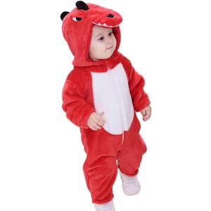 Baby Animal Costumes Toddler Halloween Dress Up Outfit (12-18 Months/Height 29"-31", Red and White Dinosaur)