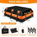 Car Rooftop top Cargo Carrier 21 Cubic feet 100% Waterproof Heavy Duty PVC for All Cars with/Without Rack, Includes Anti-Slip Mat, 10 Reinforced Straps, 6 Door Hooks, Luggage Lock