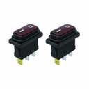JD 2pcs 30A Power Switch 125V/250V AC Push Button Rocker Switch ON/Off Switch 3Pins Toggle Switch with UL Certificate Waterproof Switches (Red light 3pins)