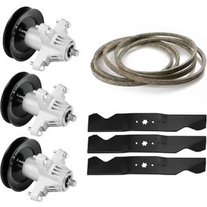 54 inch Deck Rebuild Kit for MTD Cub Cadet Craftsman Mustang Z6600, RZT-L54 RZT-S54 Spindle 618-05137 918-05137, Blade 942-0677B, 742-0677, 5/8" X148 Belt 954-04329A for XP 54" Zero-Turn Mower