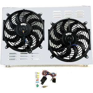 Radiator Electric Fan + Shroud + Relay Compatible with 1970-1981 Chevy Camaro Monte Carlo G-Body