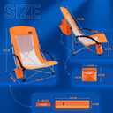 Nice C Beach Chair, Beach Chairs for Adults 2 Pack w/Cooler Compact High Back, Cup Holder & Carry Bag & Heavy Duty Outdoor, Camping, BBQ, Travel, Picnic, Festival (Set of 2 Orange)