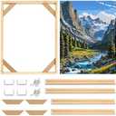 Set of 2 Pack, DIY Solid Wood Canvas Frame Kit 9.84 x13.77 Inch (25x35cm)-Easy to Assemble Canvas Stretching System Frame for 12x16inch Diamond Painting Frames