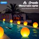 2 x LanPool Floating Pool Lights,14" Flame Solar Pool Lights,Floating Glow Globe IP68 Waterproof, Solar Powered Swimming Pool Accessories, Large Floating Light Up Balls for Pool Pond Outdoor Decor-1PC