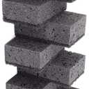 Black Scrub Sponges. Made in Europe. 9 Pack, 4.3x2.8x1.4 inches. Heavy Duty and Non Scratch Fiber. Kitchen Sponges Pack with No Smell. for Dishes and Household Washing