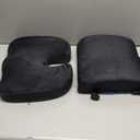 SAIREIDER Seat Cushion and Lumbar Support Pillow for Office Chair, Memory Foam Car Seat Cushions Back Support Pillows, Help Relieve Pain of Back, Lumbar, Tailbone and Sciatic NerveBlack