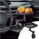 Car Cup Holder Tray Table, Cup Table Holder for Car Drink Holders Tray, 360 Adjustable with Rotating Arm Phone Slot, Non-Slip Stretchable Car Tray for Eating, Cup Table Holder for Car