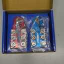 Kaas Battery Terminal Connectors, Colored Anode Top Post Battery Terminal, Positive (Red) Negative (Blue) Set (+/-), for SAE/DIN/EN Tapered Top Post, 12-Way Terminal Clamps in 8AWG to 4/0 (XL) AWG