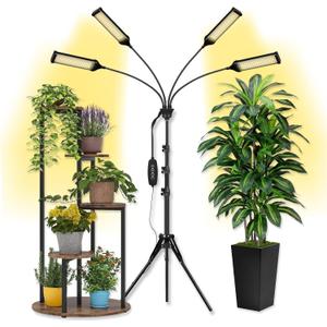 Grow Lights for Indoor Plants, Full Spectrum led Grow Light with Stand (4 Heads Light)