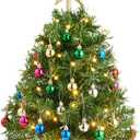 Joiedomi 24"/ 2FT Mini Christmas Tree Tabletop Set with Clear LED Lights, Artificial Mini Christmas Tree with Star Treetop and Hanging Ornaments, Best DIY Xmas Decorations