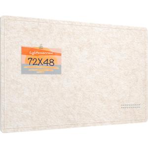 Large Bulletin Board - 72 x 48 Inches, Decorative Felt Pin Board for Wall - 6' x 4' Foldable Photo Display Board with Self-Adhesive Tape, Includes 20 Push Pins - Oatmeal