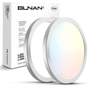 BLNAN LED Flush Mount Ceiling Light Fixture, Super Slim 9 Inch LED Ceiling Light, 3000K/4000K/5000K 3 Color Selectable Ceiling Lamp - Round Flat Light Fixture for Kitchen Bathroom Shower (Silver)