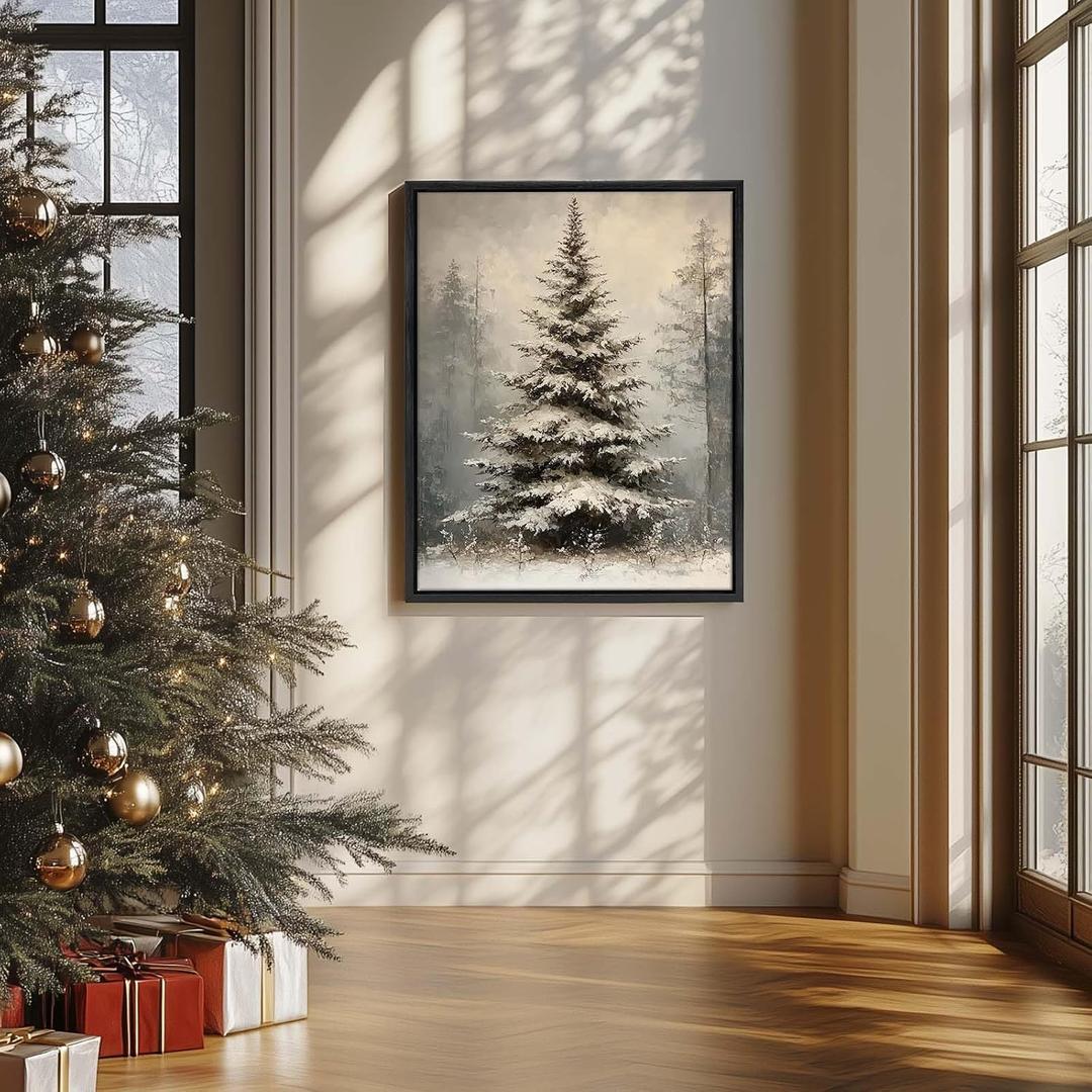Canvas Floating Frame Wood-Look Floater Frames for Canvas Paintings Black Wood Picture Frames Wall Art Painting Frame Decor 16x16inch, Black