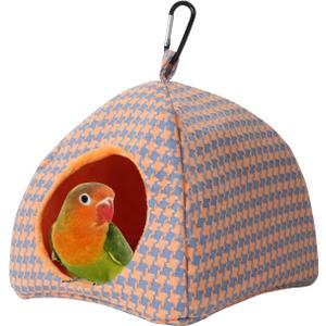 bird nest house Hanging Hammock bird bed for Hamster small medium parrot conure lovebird budgie cockatiel parakeets (Orange)