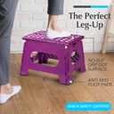 Handy Laundry Folding Lightweight Step Stool - Sturdy Enough to Support Adults and Safe Enough for Kids - Opens Easy with One Flip - Great for Kitchen, Bathroom or Bedroom (Purple - 9 Inch)