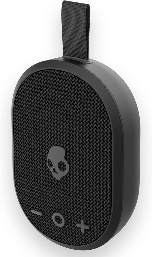 Skullcandy Ounce Wireless Bluetooth Speaker - IPX7 Waterproof Mini Portable Speaker with 16 Hour Battery, Downward Firing Passive Radiator, and Ballistic Nylon Carry Strap (Black)