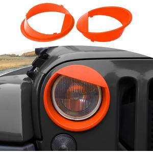 for Jeep JK Angry Eyes Headlight Cover Trim Fit for Jeep Wrangler JK JKU 2007-2017 Orange Exterior Accessories 2pcs
