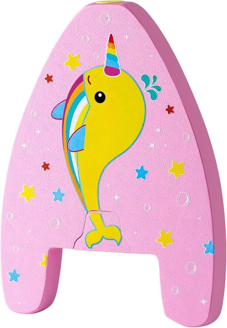 HeySplash Swim Kickboard for Kids, Swimming Kickboard Cute Pattern Swim Training Aid for Children, Pool Exercise Equipments for Beginning Swimmers Safety Swim Board Auxiliary (N-Pink Yellow Whale)