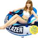 2025 New & Upgraded Sunlite Sports Heavy Duty River Tube Inflatable, Premium Water Float to Lounge Above Lake and River, Outdoor Water Raft Sport Fun, Recreational Use (5.1) Cool Blue XL 53")