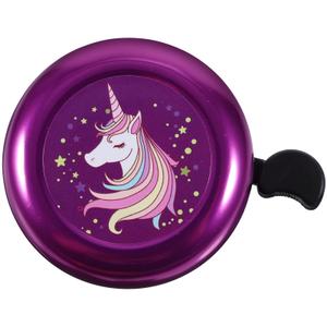 Kids Bike Bell Sturdy Aluminum Unicorn Bicycle Horn Loud Clear Sound: Scooter Accessories for Girls Boys Toddlers Cycling Safety - Purple Handlebar Ringer