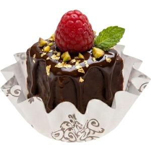 Restaurantware Panificio 0.4 Ounce Baking Cups 200 Flared Cupcake Liners - Oven-Ready Freezable Black And White Paper Muffin Cases Disposable Vintage Floral For Wedding Parties Baby Showers (Small)