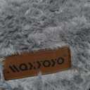 MAXYOYO Kids Bean Bag Chair, Floral Shaped Bean Bag Sofa, Plush Faux Fur Toddler Couch with Petal Backrest for Boys Girls, Stuffed Cozy Sofa for Nursery, Bedroom, Grey