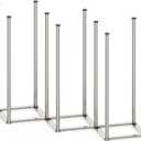 PLUVON Foldable Baby Bottle Drying Rack-10 Poles Water Bottle Organizer for Cups,Travel Mugs,Silicone Bags- Collapsible Stainless Steel Bottle Rack Dryer (Silver)