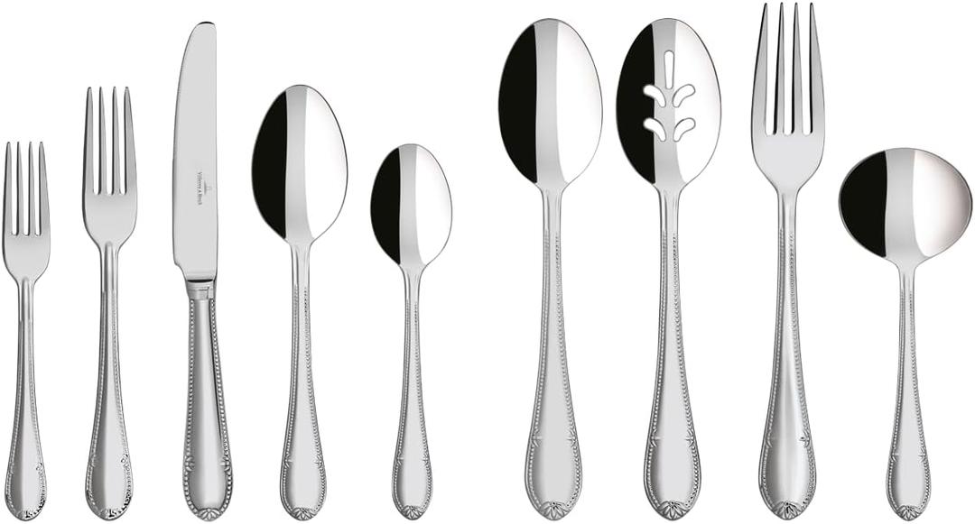 Villeroy & Boch Mademoiselle 64 Piece Flatware Set for 12, Includes Serving Pieces