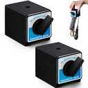 2 Pcs 8T Magnetic Base Holder Bed On/off Switch 176 Lbs Holding Power Magnetic Holder Bed M8 x 1.25 Tapped Hole Switchable Base Stand Without Adjustment Arm for Indicator 2.7" x 2.2" x 2"