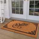 LuxUrux Extra Large Welcome Mats Outdoor Coco Coir Doormat, with Heavy-Duty PVC Backing - Natural - Perfect Color/Sizing for Outdoor/Indoor uses. (24 x 36 Inch)