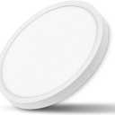 LED Flush Mount Ceiling Light, Super Slim 7 inch Ceiling Light Fixture, 6500K Daylight LED Ceiling Lamp for Bedroom, Living Room, Dining Room (White)