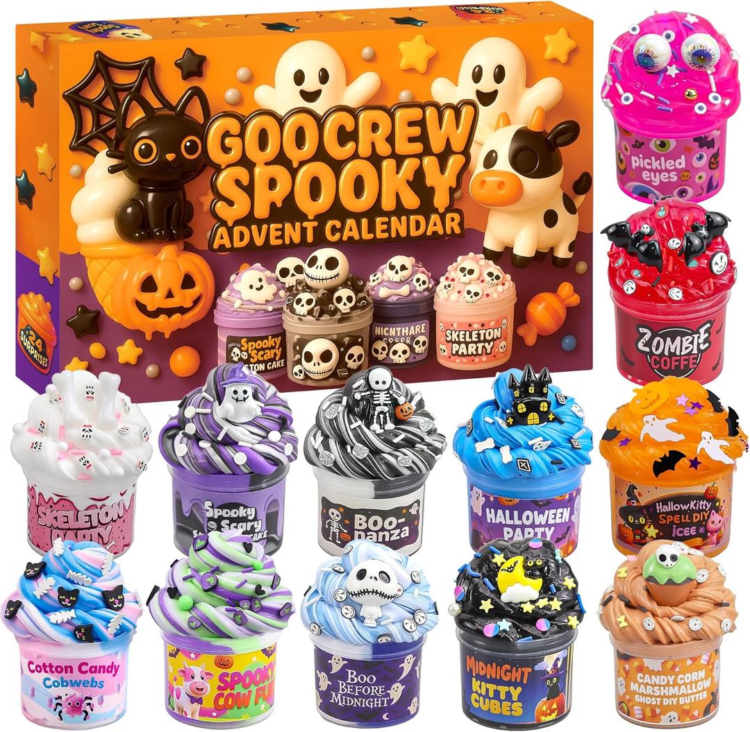 Slime Advent Calendar 2025, 24 Days of Christmas Countdown Calendar, Xmas Gift Stocking Stuffer for Kids Teens Girls and Boys