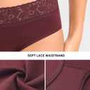 Womens Underwear Cotton Lace Panties Soft Bikini Panty Comfortable Hipster Stretch Full Ladies Briefs 5 Pack, Large