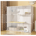 FDSDEFEN 3Tier White Cat Cage Indoor DIY Playpen  Detachable Metal Wire Kennels Enclosure (3Tier White)