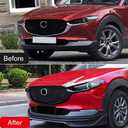 L2R for Mazda CX-30 CX30 2019 2020 2021 2022 2023 2024 Car Accessories Front Console Grill Cover Decor Strip Trim ABS Glossy Black 2pcs