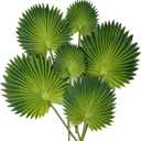 6 Pcs Pu Foam Artificial Palm Leaves Faux Palm Tropical Leaves Fake Palm Fronds for DIY Wedding Bouquets Fake Leaves for Centerpieces Arrangements Bridal Shower Palm Leaf for Party Home Decorations