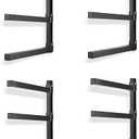 Ultrawall Wall Mount Wood Organizer and Lumber Storage Metal Rack for bathroom , Shed, Workshop, Garage with 3-Level (Black-4 Pack)