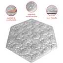 Hexagon Playpen Mat Compatible with POP 'N GO Baby Playpen, 59 Inch Hexagon Playpen Mattress Pad, Non Slip and Padded Play Mat Grey with Star Print