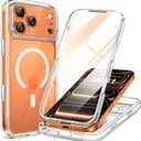 Miracase Magnetic for iPhone 17 Pro Case 6.3" [Compatible with MagSafe] Full-Body Phone Case with Built-in Glass Screen Protector & Camera Control,Drop Proof iPhone 17 Pro Cover, Clear