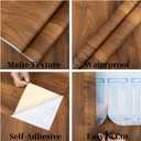 Decoroom Wood Grain Contact Paper Peel and Stick, Vintage Thicken Wood Contact Paper for Cabinets Furniture, Natural Wallpaper Self-Adhesive Removable Waterproof Vinyl Film 15.7 in X 196 in (Brown)