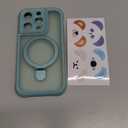 MOCCA Design for iPhone 15 Pro Case with Magnetic Invisible Stand [Full Camera Protection] [Compatible with Magsafe] Military Drop Shockproof Translucent Matte Phone Case Cover 6.1",Blue