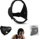 Wrestling Headgear and BJJ Ear Guard, Soft and Low Profile, Reinforced Stitching, Padded Chin Strap, Includes Protective Storage & Washing Bag (Extra-Large, Black)