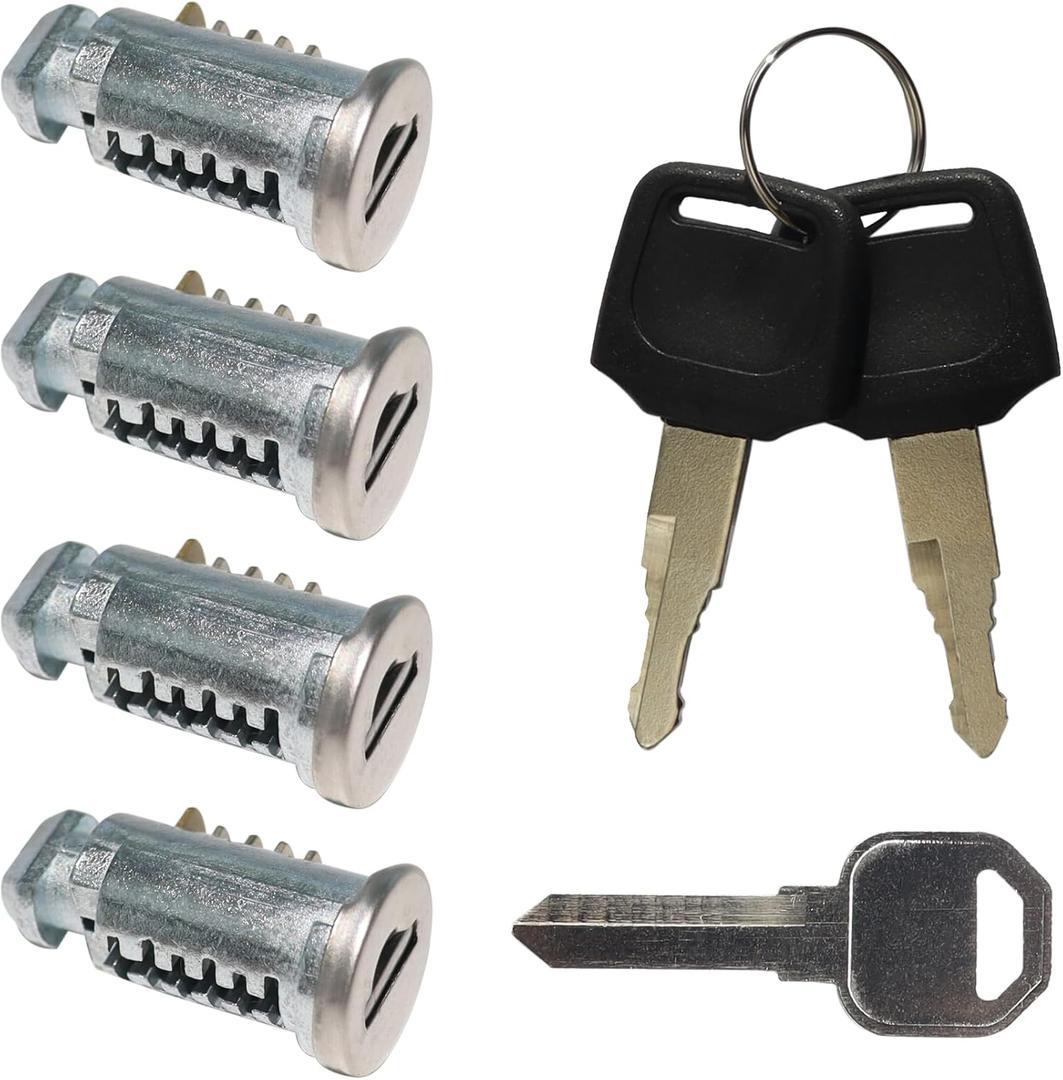 4 Pack Lock Cores Compatible with Thule Roof Racks Components, Includes 4 Cores, 2 Keys and A Control Key (4 Pack)