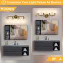 ChangM Bathroom Vanity Light Fixtures 4-Light, Brushed Gold Bathroom Light Fixture Over Mirror with Clear Glass Shade, Bathroom Wall Sconce Lamp for Living Room Porch Hallway(Not Incloud Bulb)