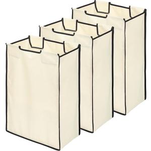 3 Pcs Laundry Sorter Replacement Bags Hamper Cart Removable Replacement Laundry Storage Organizer Bag Hamper Liner, 14.9 x 9 x 21.7 Inch (Beige)