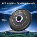 Solar Fountain UFO Style, 2026 Upgrade 5W Glass Solar Panel Bird Bath Fountain with LED Lights, 4000mAh Backup Battery, 7 Nozzles for for Garden, Pond, Pool, Patio Outdoor Water Feature
