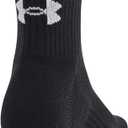 Under Armour Unisex-Adult Training Cotton Quarter Socks 6 Pack, (001) Black/Black/White, Large