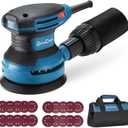 Dong Cheng 5-Inch Random Orbital Sander 380W 12800OPM Electric Palm Sander, 6 Variable Speeds, with 20pcs Sandpaper & Detachable Dust Bag, Power Sander for Woodworking, Sanding & Polishing