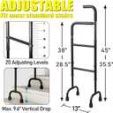 20-Level Adjustable Stair Climbing Assist Cane & Elderly Stair Lift Assist with Anti-Slip Handle & Stabilizing Feet, 300lbs Capacity for Seniors, Standard Steps-Patent Pending